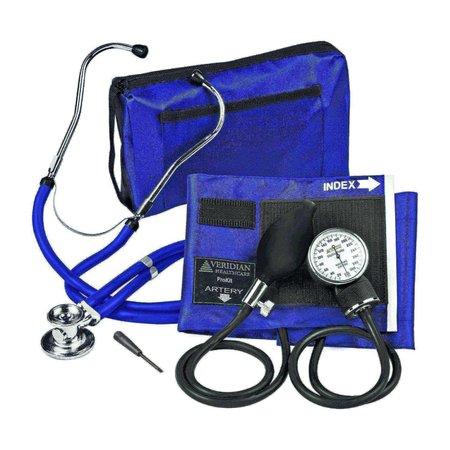 ProKit Aneroid Sphygmomanometer With Sprague Scope, Adult, Royal Blue -  VERIDIAN HEALTHCARE, 02-12603